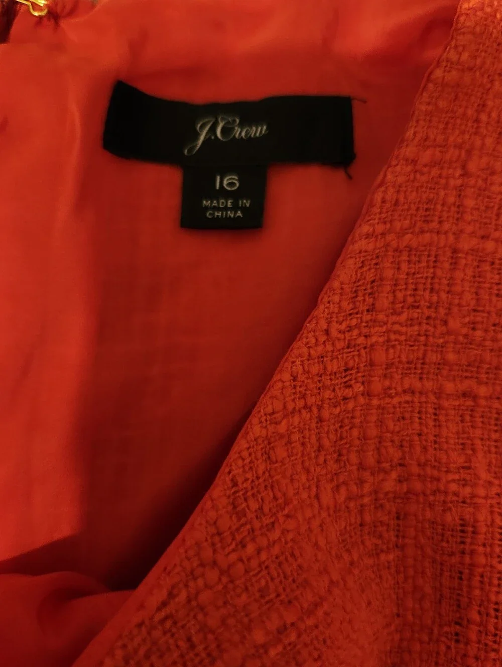 J. Crew Red-Orange Sleeveless Tweed Midi Dress - 16 Office, Fall, Date